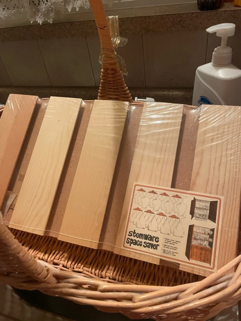 Stemware Space Saver Natural Wood Stemware Organizer by
